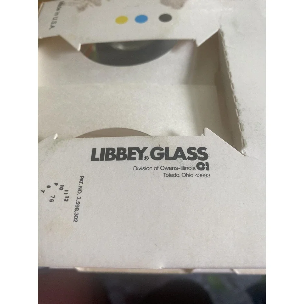 Vintage 70's Libbey Striped Juice Glasses‎ In Box Retro MCM Imperfect